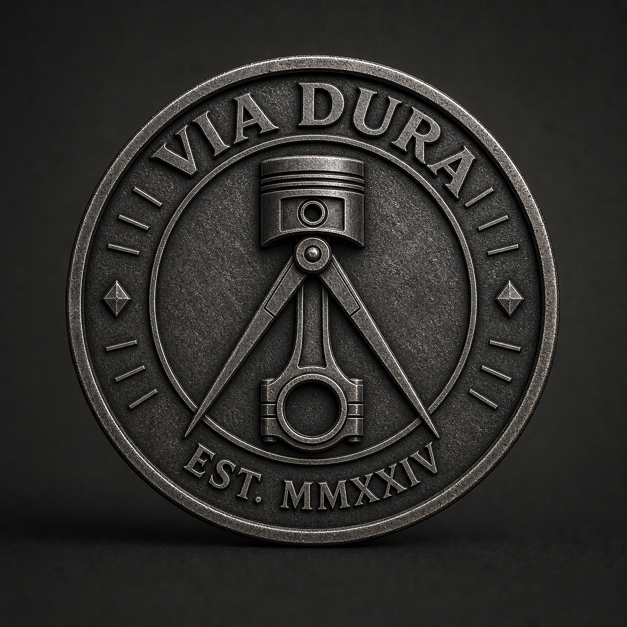 Forged VIA DURA piston coin