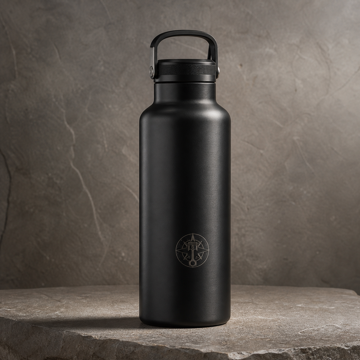 VIA DURA black stainless steel field bottle